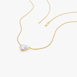 1 CTW 14k Pear Shape Lab Grown Diamond Solitaire Necklace - Felia Ferkos Fine Jewelry