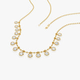 1.50 Ctw 14k Bezel Set Lab Grown Diamond Drop Necklace - Linda Ferkos Fine Jewelry