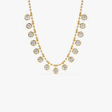 1.50 Ctw 14k Bezel Set Lab Grown Diamond Drop Necklace - Linda