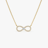 14K Gold Baguette and Round Diamond Infinity Necklace 14K Gold Ferkos Fine Jewelry