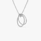 14K Gold Double Loop Diamond Necklace 14k White Gold Ferkos Fine Jewelry