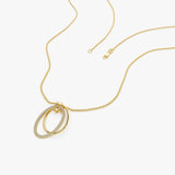 14K Gold Double Loop Diamond Necklace Ferkos Fine Jewelry