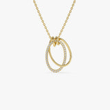 14K Gold Double Loop Diamond Necklace 14K Gold Ferkos Fine Jewelry
