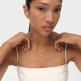 14k Baguette and Round Diamond Clover Pendant Necklace Ferkos Fine Jewelry