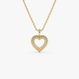 14k Gold Natural Diamond Open Heart Charm 14k Gold Ferkos Fine Jewelry