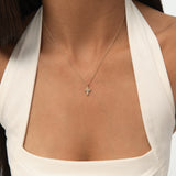 14k Gold Twist Rope Diamond Cross Charm Ferkos Fine Jewelry