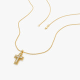 14k Gold Twist Rope Diamond Cross Charm Ferkos Fine Jewelry