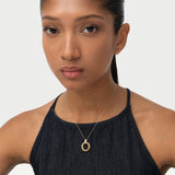 14k Gold Unique Diamond Open Circle Pendant Necklace Ferkos Fine Jewelry