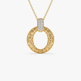 14k Gold Unique Diamond Open Circle Pendant Necklace 14k Gold Ferkos Fine Jewelry