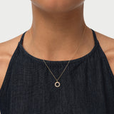 14K Gold Diamond Rope Circle Pendant Necklace Ferkos Fine Jewelry