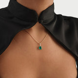 1.85 Ctw 14K Lab Grown Colombian Emerald Pendant - Sana Ferkos Fine Jewelry