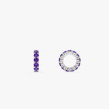 14k Amethyst Rondelle Charm 14K White Gold Ferkos Fine Jewelry