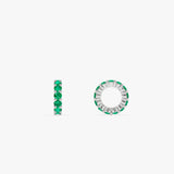 14k Emerald Rondelle Charm 14K White Gold Ferkos Fine Jewelry