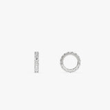 14k Mini Rondelle Charm in Lab Grown Diamond 14K White Gold Ferkos Fine Jewelry