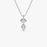 14K Lab Diamond Drop Necklace - Alea 14K White Gold Ferkos Fine Jewelry