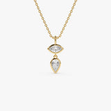 14K Lab Diamond Drop Necklace - Alea 14K Gold Ferkos Fine Jewelry