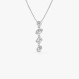 14K Mixed Shape Lab Diamond Necklace - Elara 14K White Gold Ferkos Fine Jewelry