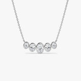 14K Oval Lab Diamond Necklace - Aida 14K White Gold Ferkos Fine Jewelry