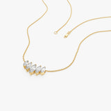 14K Five Stone Lab Grown Diamond Bar Necklace - Cleo Ferkos Fine Jewelry