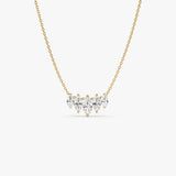 14K Five Stone Lab Grown Diamond Bar Necklace - Cleo 14K Gold Ferkos Fine Jewelry