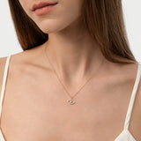 14K Natural Floating Diamond Evil Eye Necklace - Karma Ferkos Fine Jewelry