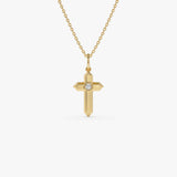 14k Bold Diamond Cross Necklace 14K Gold Ferkos Fine Jewelry