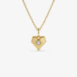 14k Bold Unique Diamond Heart Necklace 14K Gold Ferkos Fine Jewelry