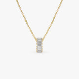 0.80 Ctw 14k Prong Setting Lab Grown Baguette Diamond Rondelle Charm - Velda Ferkos Fine Jewelry