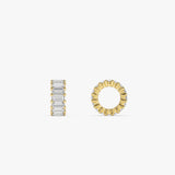 0.80 Ctw 14k Prong Setting Lab Grown Baguette Diamond Rondelle Charm - Velda 14K Gold Ferkos Fine Jewelry