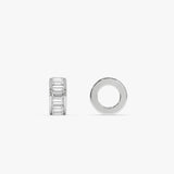0.85 Ctw 14k Lab Grown Baguette Diamond Rondelle Charm - Verna 14K White Gold Ferkos Fine Jewelry
