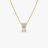 0.85 Ctw 14k Lab Grown Baguette Diamond Rondelle Charm - Verna Ferkos Fine Jewelry
