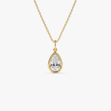 1 CTW 14k Pear Shaped Lab Grown Diamond Pendant Necklace - Vesta 14K Gold Ferkos Fine Jewelry