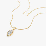 1 CTW 14k Marquise Shape Lab Grown Diamond Pendant Necklace - Daku Ferkos Fine Jewelry