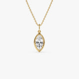1 CTW 14k Marquise Shape Lab Grown Diamond Pendant Necklace - Daku 14K Gold Ferkos Fine Jewelry