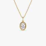 1 CTW 14k Cushion Cut Lab Grown Diamond Pendant Necklace - Karri 14K Gold Ferkos Fine Jewelry