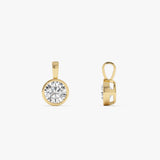 1 CTW 14K Lab Grown Bezel Set Round Diamond Charm - Yana Ferkos Fine Jewelry