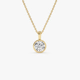 1 CTW 14K Lab Grown Bezel Set Round Diamond Charm - Yana Ferkos Fine Jewelry