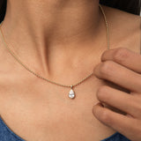 1 CTW 14K Lab Grown Bezel Set Pear Shape Diamond Charm - Yana Ferkos Fine Jewelry