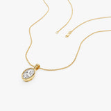 1 CTW 14K Lab Grown Bezel Set Oval Shape Diamond Charm - Yana Ferkos Fine Jewelry