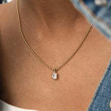 1 CTW 14K Lab Grown Bezel Set Asscher Cut Diamond Charm - Yana Ferkos Fine Jewelry