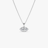 1 CTW 14K West to East Marquise Shape Lab Grown Diamond Charm - Yana 14K White Gold Ferkos Fine Jewelry