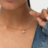1 CTW 14K West to East Oval Shape Lab Grown Diamond Charm - Yana Ferkos Fine Jewelry