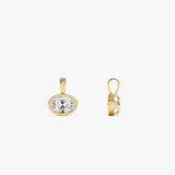 1 CTW 14K West to East Oval Shape Lab Grown Diamond Charm - Yana Ferkos Fine Jewelry