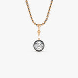 1.50 CTW 14K Vintage Inspired Round Shape Lab Grown Diamond Charm - Mabel 14K Rose Gold Ferkos Fine Jewelry