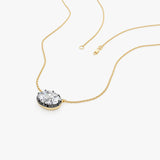 1.5 CTW 14K Lab Grown Oval Diamond East-West Necklace Ferkos Fine Jewelry