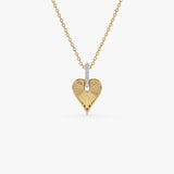 14K Gold Fluted Diamond Heart Necklace 14K Gold Ferkos Fine Jewelry