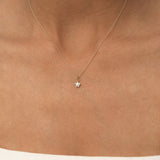 14K Gold Diamond Flower Charm Necklace Ferkos Fine Jewelry