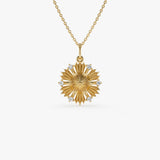 14k Unique Diamond Sunburst Charm 14K Gold Ferkos Fine Jewelry