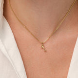 14k Martini Glass Charm Necklace with a Diamond Ferkos Fine Jewelry
