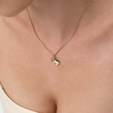 14k Elephant Charm Necklace with Natural Diamond Ferkos Fine Jewelry